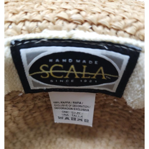 Scala Womens Crochet Raffi Crushable Handcrafted Packable Natural One Size Hat - Picture 9 of 9